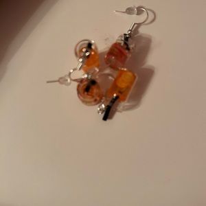 Sterling silver bottle earrings with fruit